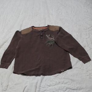 Legendary Whitetails Dark Brown Long Sleeve Shirt with Deer Motif